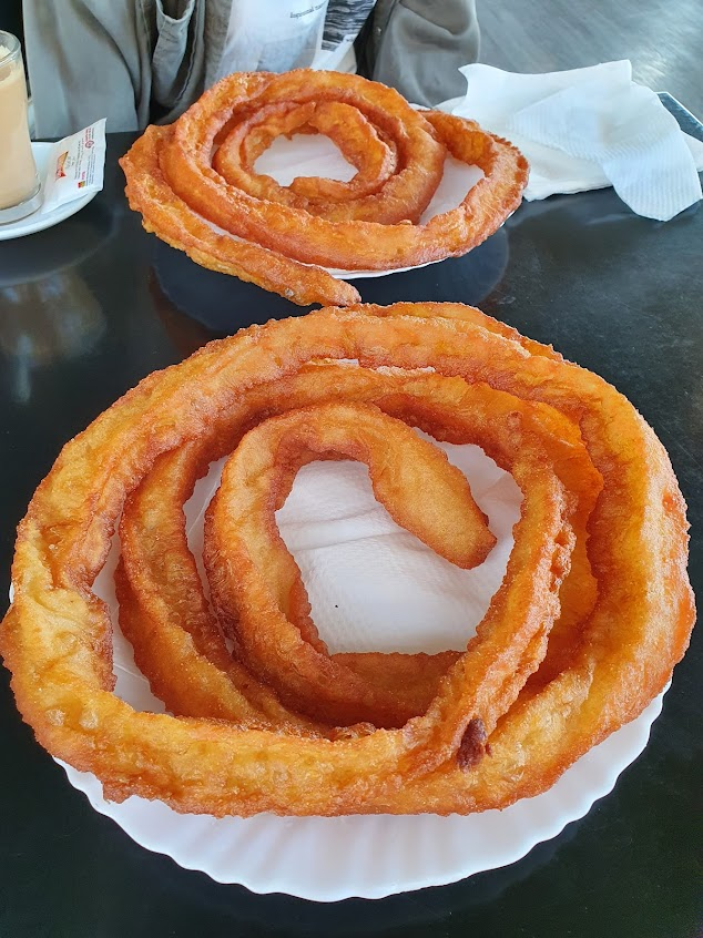 Freshly made churros — sweet treats at The Square Café, Gibraltar