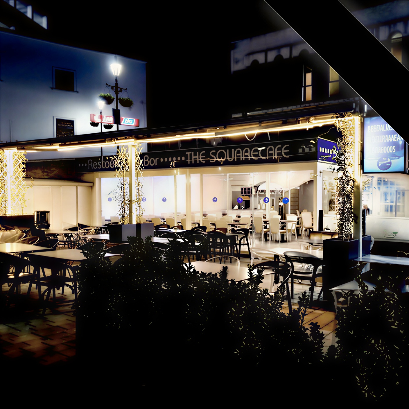 Inside The Square Café restaurant at Casemates Square, Gibraltar